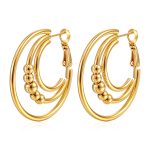 color: 3-in-1 Beaded Earrings Gold