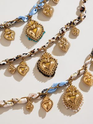 Maillard Lace-up Scarf Necklace DIY Multi-Pendant Personality Stainless Steel Collarbone Necklace Bracelet Combination