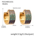 color: F651-Deep Blue Zircon Earrings -Large