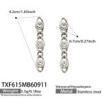 color: TXF615-White Zircon Steel Color Earrings