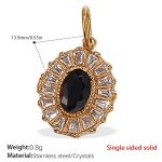 color: PJ495BKG Black Crystal Gold Pendant