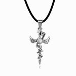 color: White Rhinestone with Leather Cord