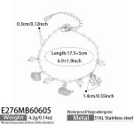 color: E276-Steel Color DIY Multi-charm Bracelet 16.5+5cm