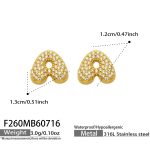 color: F260-Letter A Gold Earrings