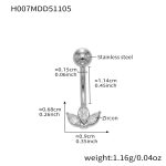 color: H007-Steel Color Post Length 11.4mm Post Thickness 1.55mm