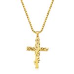 color: Fully Polished Tree of Life Cross Gold