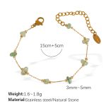 color: SL118LGG Light Green Stone Gold Bracelet