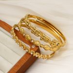 High-Grade Stainless Steel Gold-Plated Inlaid Zircon Bracelet Female Light Luxury Temperament Buckle Bracelet