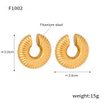 color: F1002-Gold Spiral Pattern Ear Clip