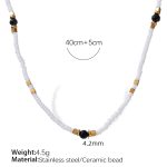 color: XL428WEG Ceramic Bead Gold Necklace