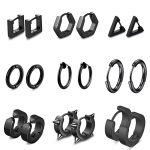color: Flat Five-pointed Star Black Ear Cuff 1 PC