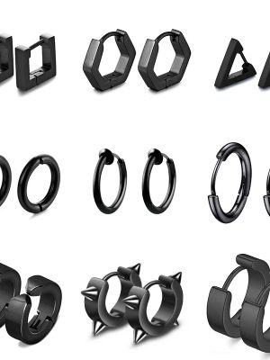 Black Series Punk Stainless Steel Ear Cliip Non-Pierced Earrings Men's and Women's Korean-Style Special-Shaped Earrings