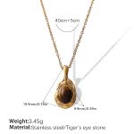 color: XL409GNG Tiger Eye Gold Necklace