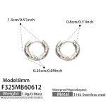 color: F325-Steel Color Earrings -Inner Diameter 8mm