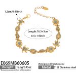 color: E069-Turtle Gold Bracelet 16.5+5cm