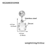 color: K026-Steel Color Cube Zircon Pendant