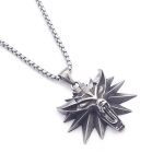 Wolf head personality geometry necklace stainless steel vintage pendant ornaments for men and women