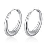 color: Steel Color Hoop Earrings