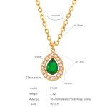 color: P1523-Drop Green Glass Stone
