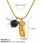 color: XL169 Agate Gold Necklace
