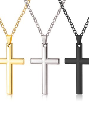 Simple Cross Necklace Premium Glossy Ornament Pendant