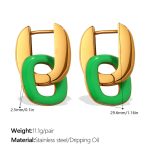 color: EH1279GNG Green Enamel Earrings