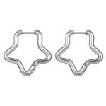 color: Round Wire Five-pointed Star Ear Cuff Steel Color 1 PC