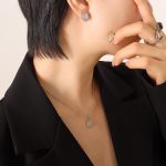 color: F638-Steel Color Cat's Eye Stone Earrings
