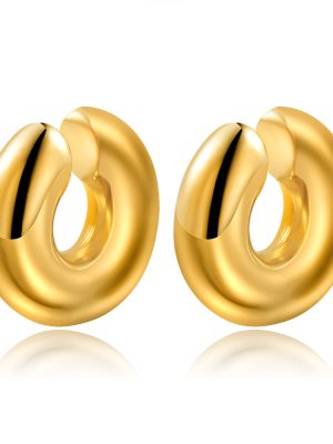 High-Grade Stainless Steel Hollow Ear Clip Retro Light Luxury Women's Simple Earrings