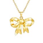 color: Gold MS-537 Bow Necklace