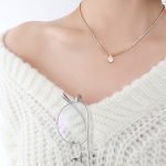 Light Luxury Full Diamond Zircon Chain Single Diamond Pendant Necklace Micro Inlaid Craft Stainless Steel Plated 18K Real Gold