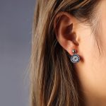 color: F327-Steel Color Earrings 1 Pair