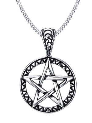 New Hip Hop Ear Accessories Stainless Steel Personalized Six-Pointed Star Pendant Five-Pointed Star Necklace