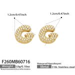 color: F260-Letter G Gold Earrings