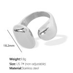 color: JZ91 US Size 7# Non-adjustable Silver Ring