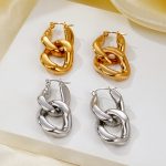 New Style Cold Chain Connecting Shackle Stitching Earrings Earrings Fashionable Fashionmonger Personalized Accessories
