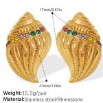 color: EH672CRG Multicolor Rhinestone Gold Earrings