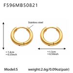 color: F596-Gold Earrings -S-10mm