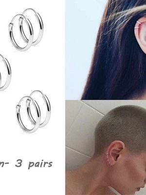 Earring Ear Clip Circle Stainless Steel Small Ear Ring Personality Simple Design Graceful Ear Ornaments Ears