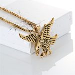 color: Gold Eagle + Stainless Steel Chain
