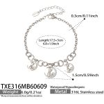 color: TXE316-Steel Color Bracelet 17.5+5cm