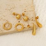 Retro Round Beads Ear Clip Women's Elegant High-End Personality All-Match Simple Bracelet Ear Studs
