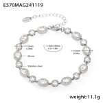 color: E570-Steel Color Starry Pave Zircon Bracelet