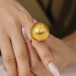 INS Weight Color Glaze Large Ball Ring Fashionable Atmosphere Stainless Steel 18K Gold Plating Exaggerated Open Ring
