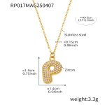 color: RP017-P Letter Gold Necklace 40+5cm