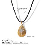 color: XL414WER White Rhinestone Gold Necklace