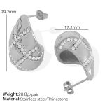 color: EH651 Rhinestone Silver Earrings