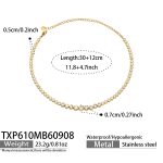 color: TXP610-White Zircon Gold Necklace -30+12cm