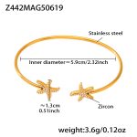 color: Z442-Gold Starfish 5A Zircon Bangle
