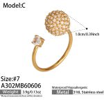 color: A302-5A Zircon Open Ring -C